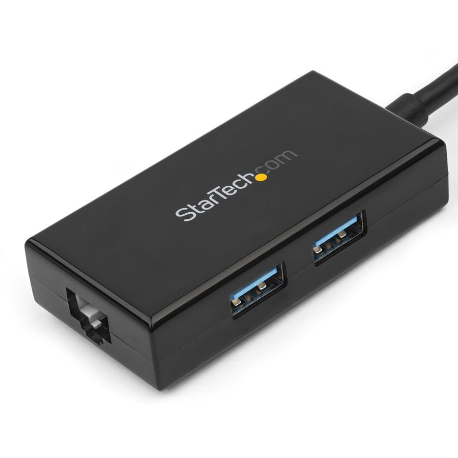 Alternate-Image2 Image for StarTech.com USB 3.0 to Gigabit Network Adapter with Built-In 2-Port USB Hub - Native Driver Support (Windows, Mac and Chrome OS)