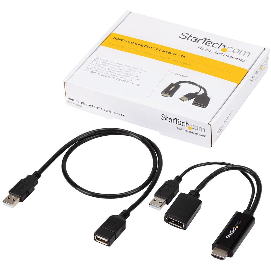 Alternate-Image5 Image for StarTech.com HDMI to DisplayPort Adapter - 4K 30Hz - HDMI to DisplayPort Converter - Compact HDMI to DP Adapter - USB-Powered