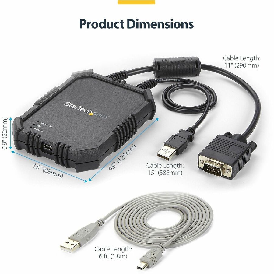 Alternate-Image8 Image for StarTech.com Laptop to Server KVM Console, Rugged USB Crash Cart Adapter with File Transfer and Video Capture, TAA