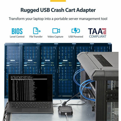 Alternate-Image1 Image for StarTech.com Laptop to Server KVM Console, Rugged USB Crash Cart Adapter with File Transfer and Video Capture, TAA