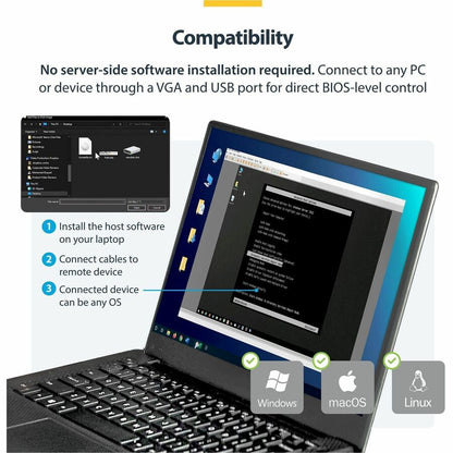 Alternate-Image4 Image for StarTech.com Laptop to Server KVM Console, Rugged USB Crash Cart Adapter with File Transfer and Video Capture, TAA