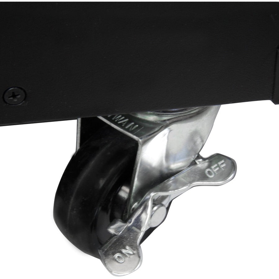 Alternate-Image3 Image for StarTech.com 4-Post 9U Mobile Open Frame Server Rack, 19" Network Rolling Rack for Narrow Spaces, Small Data Rack with Casters, TAA