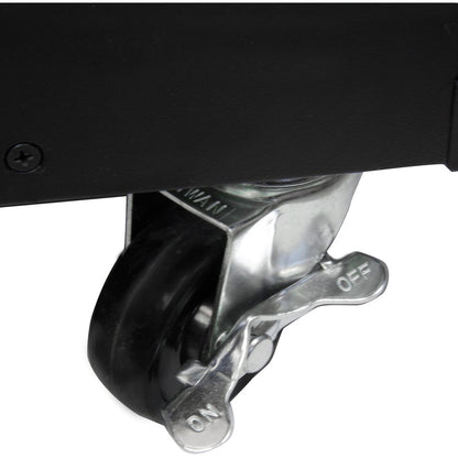 Alternate-Image3 Image for StarTech.com 4-Post 9U Mobile Open Frame Server Rack, 19" Network Rolling Rack for Narrow Spaces, Small Data Rack with Casters, TAA