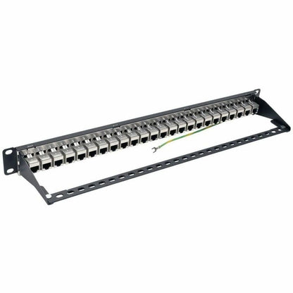 Alternate-Image3 Image for Tripp Lite by Eaton 24-Port 1U Rack-Mount STP Shielded Cat6a Feedthrough Patch Panel RJ45 Ethernet TAA