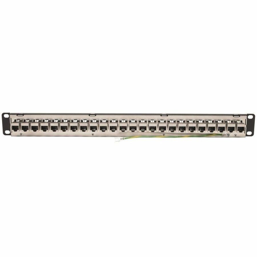 Alternate-Image1 Image for Tripp Lite by Eaton 24-Port 1U Rack-Mount STP Shielded Cat6a Feedthrough Patch Panel RJ45 Ethernet TAA