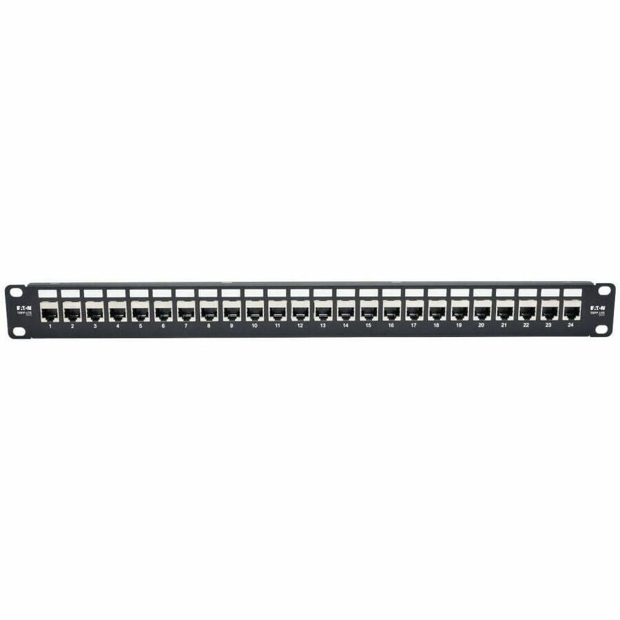 Alternate-Image2 Image for Tripp Lite by Eaton 24-Port 1U Rack-Mount STP Shielded Cat6a Feedthrough Patch Panel RJ45 Ethernet TAA