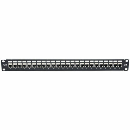 Alternate-Image2 Image for Tripp Lite by Eaton 24-Port 1U Rack-Mount STP Shielded Cat6a Feedthrough Patch Panel RJ45 Ethernet TAA