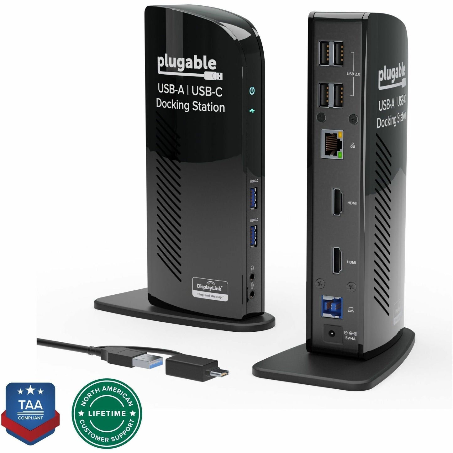 Main Image for Plugable USB 3.0 Universal Laptop Docking Station Dual Monitor for Windows and Mac
