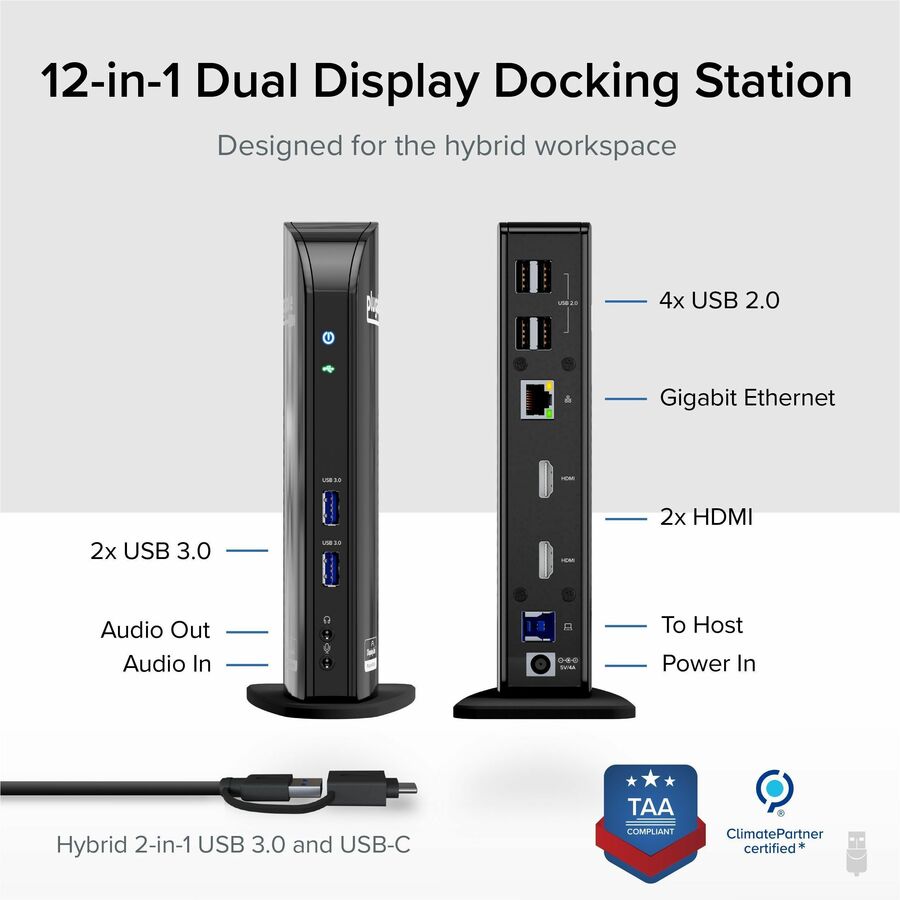 Alternate-Image1 Image for Plugable USB 3.0 Universal Laptop Docking Station Dual Monitor for Windows and Mac