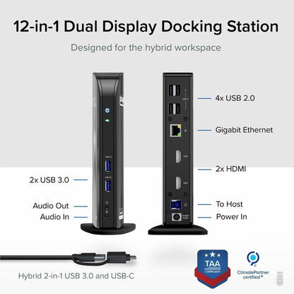 Alternate-Image1 Image for Plugable USB 3.0 Universal Laptop Docking Station Dual Monitor for Windows and Mac