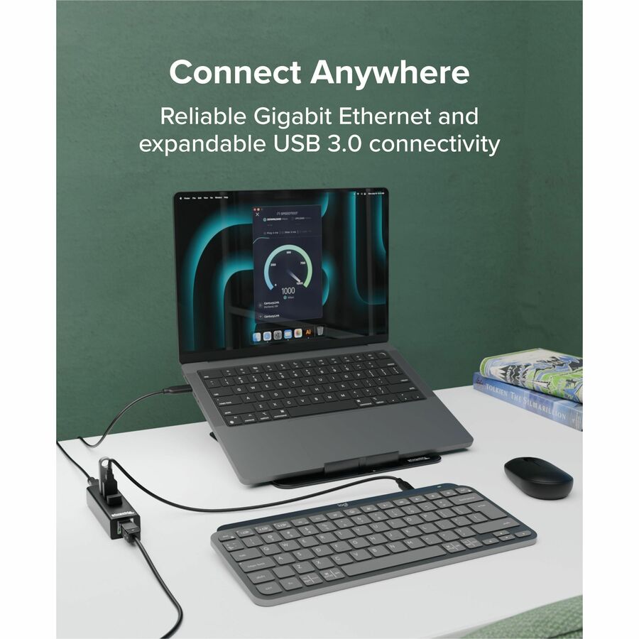 Alternate-Image2 Image for Plugable 3-Port USB 3.0 Hub with Gigabit Ethernet | Compatible with Windows, macOS, Linux, and ChromeOS