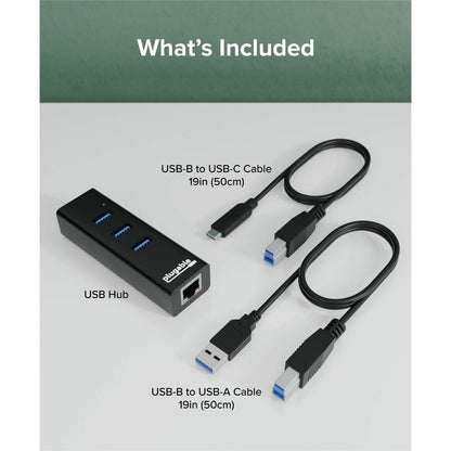 Alternate-Image6 Image for Plugable 3-Port USB 3.0 Hub with Gigabit Ethernet | Compatible with Windows, macOS, Linux, and ChromeOS