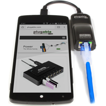 Alternate-Image2 Image for Plugable USB 2.0 OTG Micro-B to 100Mbps Fast Ethernet Adapter