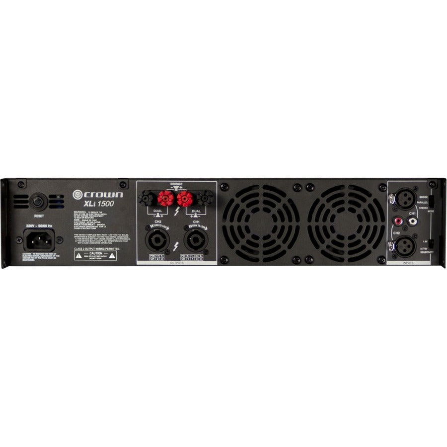 Rear Image for Crown 1500 Amplifier - 660 W RMS - 2 Channel - Dark Gray