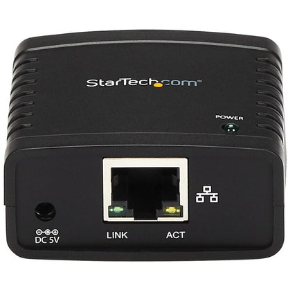 Alternate-Image1 Image for StarTech.com 10/100Mbps Ethernet to USB 2.0 Network LPR Print Server - USB Print Server with 10Base-T/100Base-TX Auto-sensing