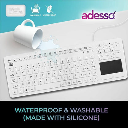 Alternate-Image2 Image for Adesso AKB-270UW Antimicrobial Waterproof TouchPad Keyboard with CoPilot AI Hotkey