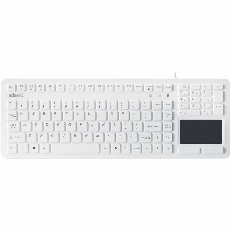 Top Image for Adesso AKB-270UW Antimicrobial Waterproof TouchPad Keyboard with CoPilot AI Hotkey