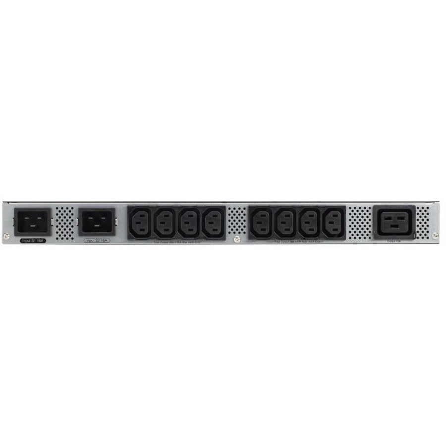 Rear Image for Eaton ATS Rack PDU 1U 200-240V 3.33 kW 2 5ft Cords 16A Single-Phase PDU LCD