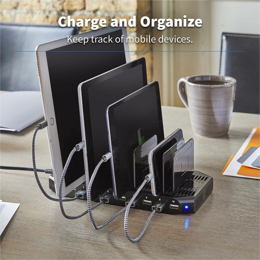 Life-Style Image for Tripp Lite by Eaton 10-Port USB Charging Station with Adjustable Storage 12V 8A (96W) USB Charger Output