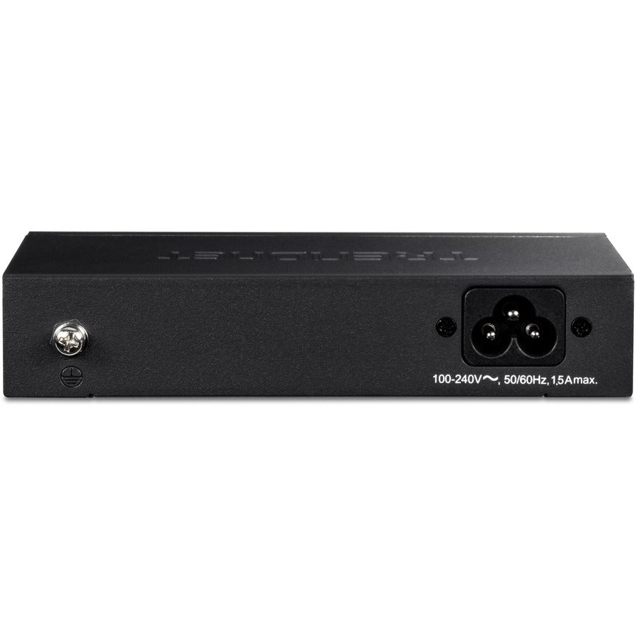 Alternate-Image2 Image for TRENDnet 6-Port Fast Ethernet PoE+ Switch, 4 x Fast Ethernet PoE Ports, 2 x Fast Ethernet Ports, 60W PoE Budget, 1.2 Gbps Switch Capacity, Metal, Limited Lifetime Protection, Black, TPE-S50