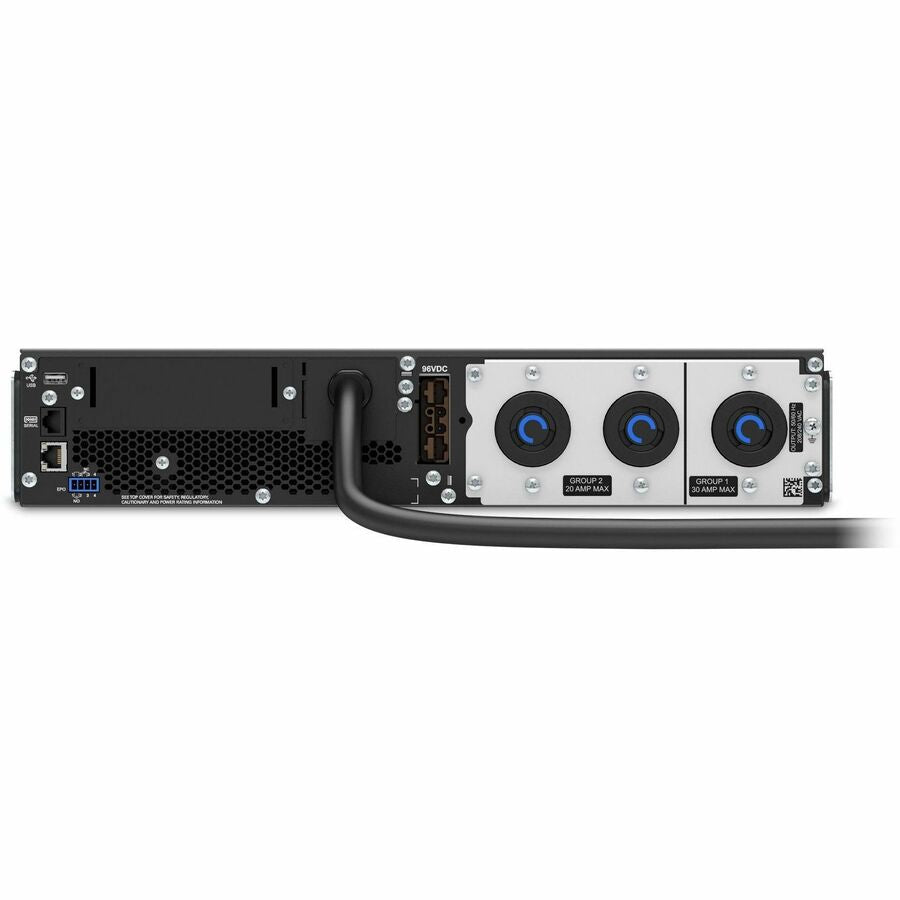 Rear Image for APC Smart-UPS On-Line, 3kVA, Rackmount 2U, 208V, 2x L6-20R+1x L6-30R NEMA outlets, SmartSlot, Extended runtime, W/ rail kit