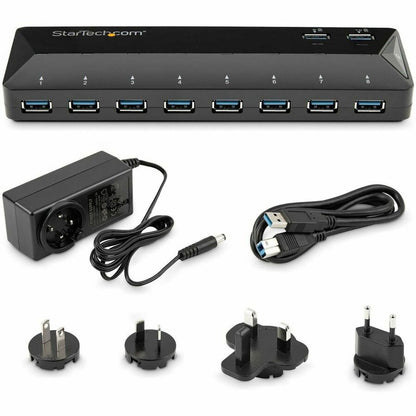 Alternate-Image5 Image for StarTech.com 10-Port USB 3.0 Hub with Charge and Sync Ports - 2 x 1.5A Ports - Desktop USB Hub and Fast-Charging Station