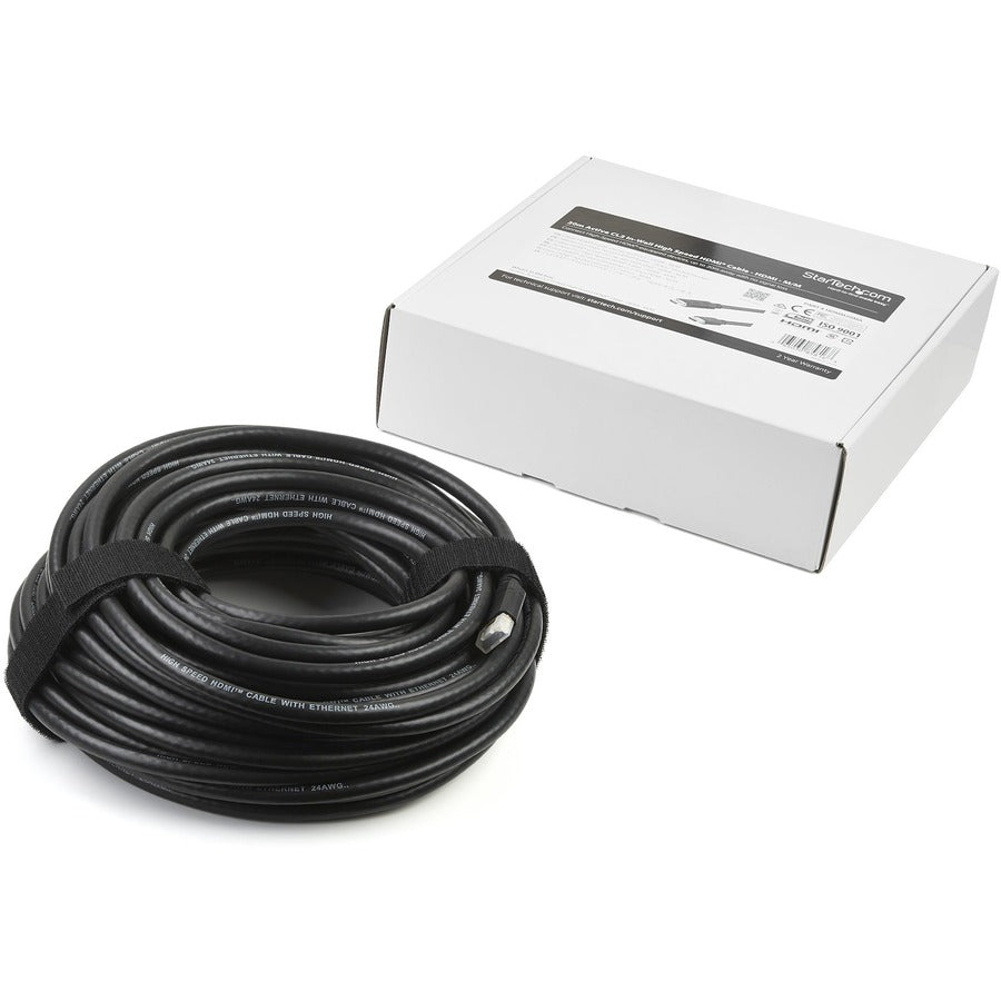 Alternate-Image2 Image for StarTech 66ft (20m) Active HDMI Cable, 4K 30Hz UHD High Speed HDMI 1.4 Cable with Ethernet, CL2 Rated HDMI Cord for In-Wall Install