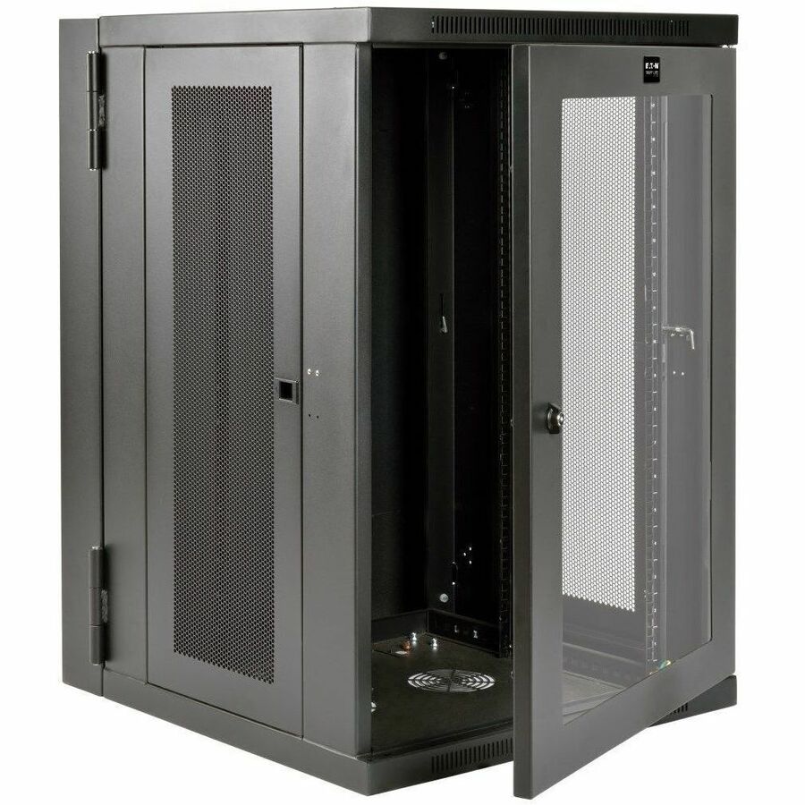 Alternate-Image2 Image for Tripp Lite by Eaton SmartRack 18U UPS-Depth Wall-Mount Half-Height Rack Enclosure Clear Acrylic Window Hinged Back