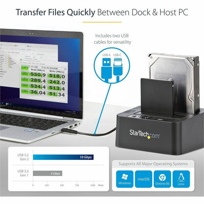 Alternate-Image4 Image for StarTech.com Standalone Hard Drive Duplicator, External Dual Bay HDD/SSD Cloner/Copier, USB 3.1 to SATA Drive Docking Station, Disk Cloner