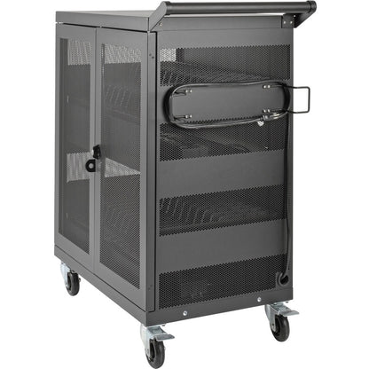 Left Image for Eaton Tripp Lite Series Multi-Device Charging Cart, 32 AC Outlets, Chromebooks and Laptops, Wall-Mount Option, Black