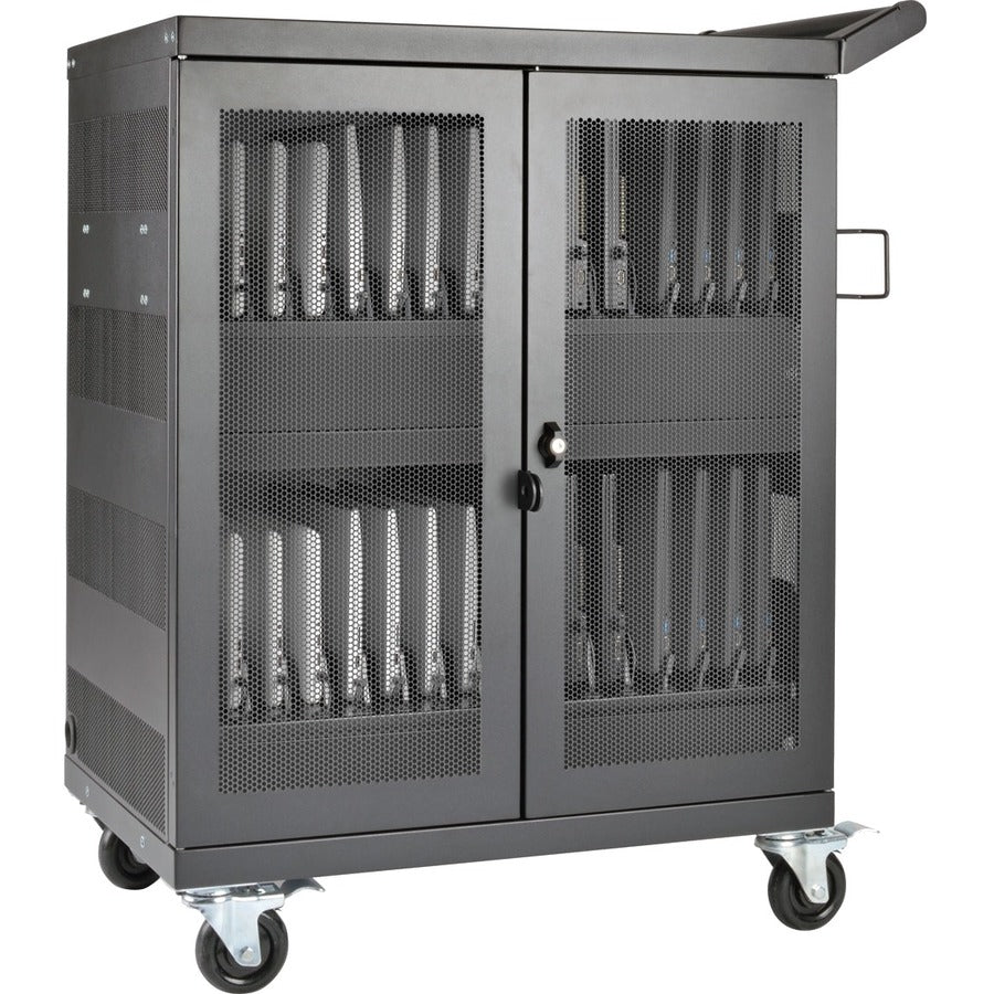 Front Image for Eaton Tripp Lite Series Multi-Device Charging Cart, 32 AC Outlets, Chromebooks and Laptops, Wall-Mount Option, Black