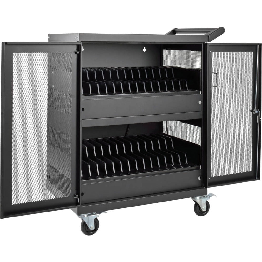Main Image for Eaton Tripp Lite Series Multi-Device Charging Cart, 32 AC Outlets, Chromebooks and Laptops, Wall-Mount Option, Black