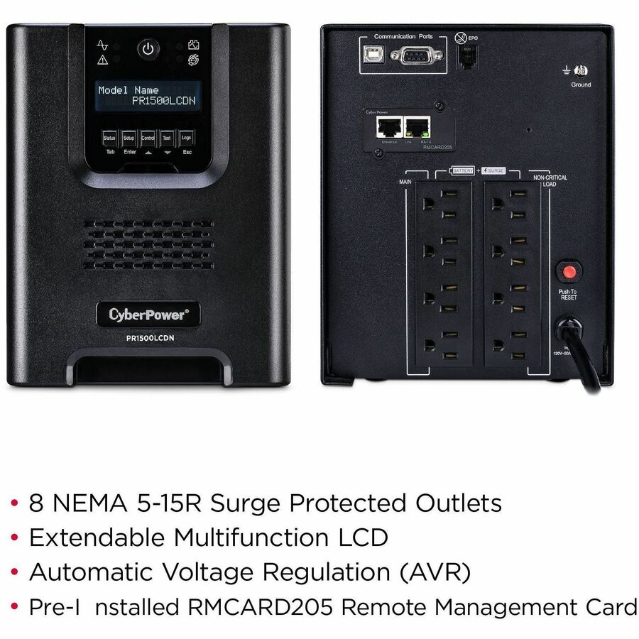 Alternate-Image2 Image for CyberPower PR1500LCDN Smart App Sinewave UPS Systems