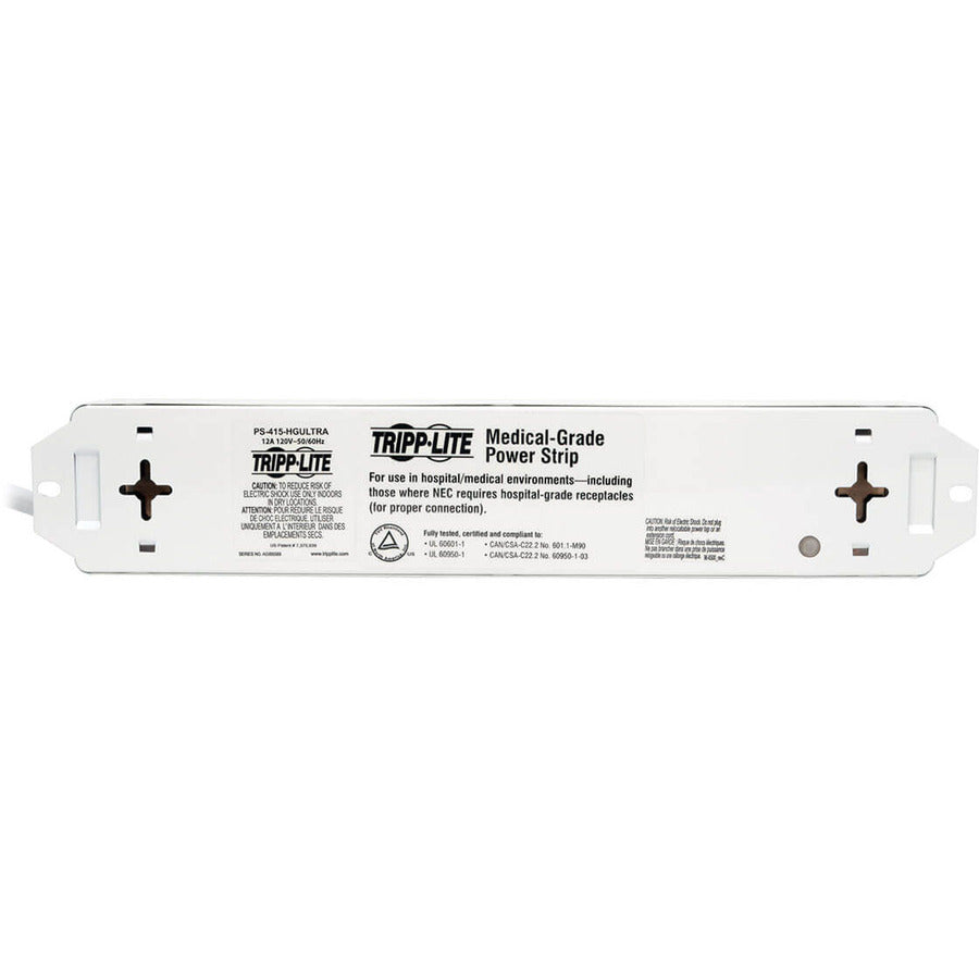 Alternate-Image3 Image for Eaton Tripp Lite Series Safe-IT UL 60601-1 Medical-Grade Power Strip for Patient-Care Vicinity, 4x 15A Hospital-Grade Outlets, Safety Covers, 6 ft. Cord