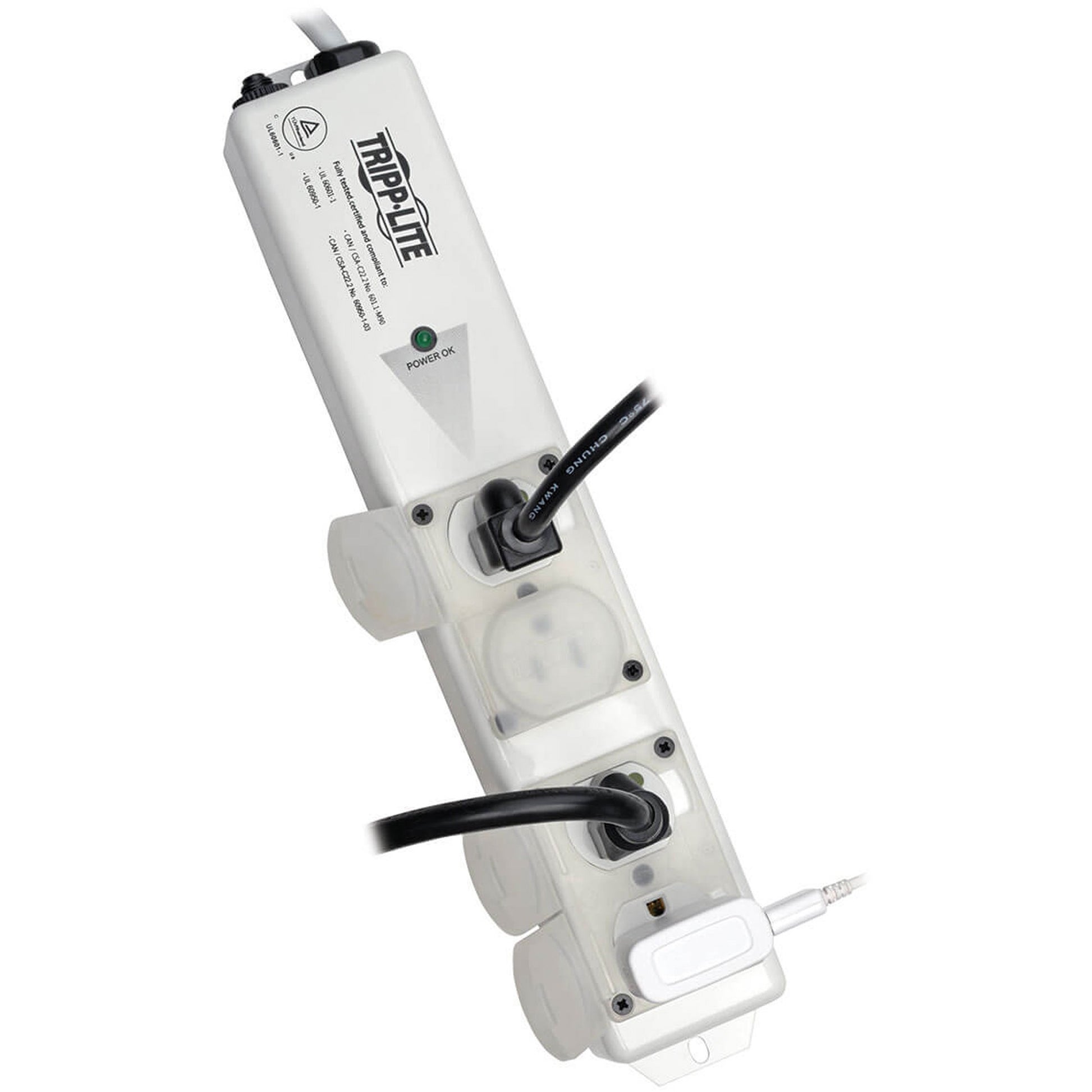 Main Image for Eaton Tripp Lite Series Safe-IT UL 60601-1 Medical-Grade Power Strip for Patient-Care Vicinity, 4x 15A Hospital-Grade Outlets, Safety Covers, 6 ft. Cord