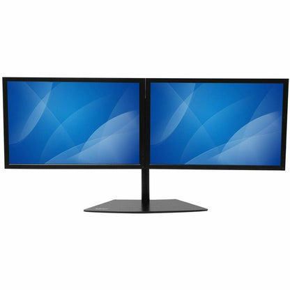 Alternate-Image1 Image for StarTech.com Dual Monitor Stand, Horizontal, For up to 24" (17.6lb/8kg) VESA Monitors, Black, Adjustable Monitor Stand, Steel & Aluminum