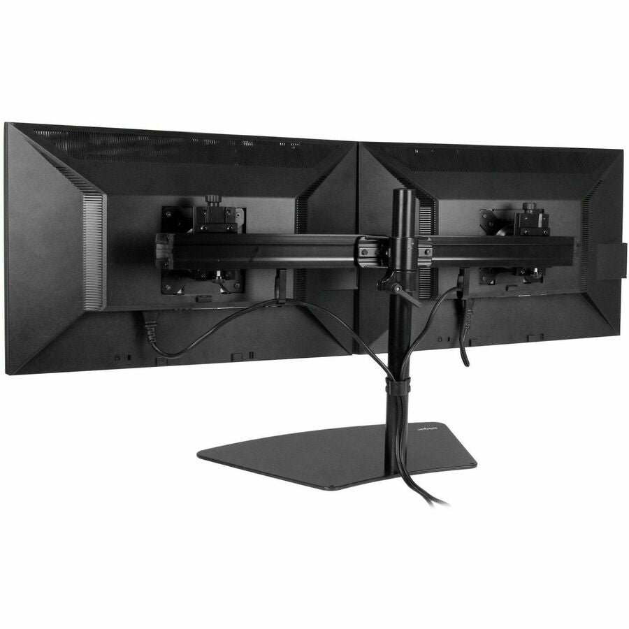 Alternate-Image4 Image for StarTech.com Dual Monitor Stand, Horizontal, For up to 24" (17.6lb/8kg) VESA Monitors, Black, Adjustable Monitor Stand, Steel & Aluminum