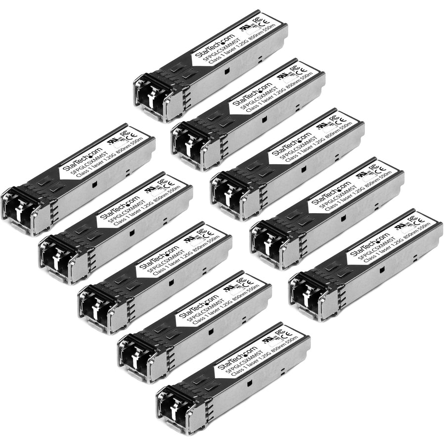 Alternate-Image5 Image for StarTech Cisco GLC-SX-MM Compatible SFP Module 10 Pack - 1000BASE-SX - 1GbE Gigabit Ethernet SFP Multimode Fiber MMF Optic Transceiver