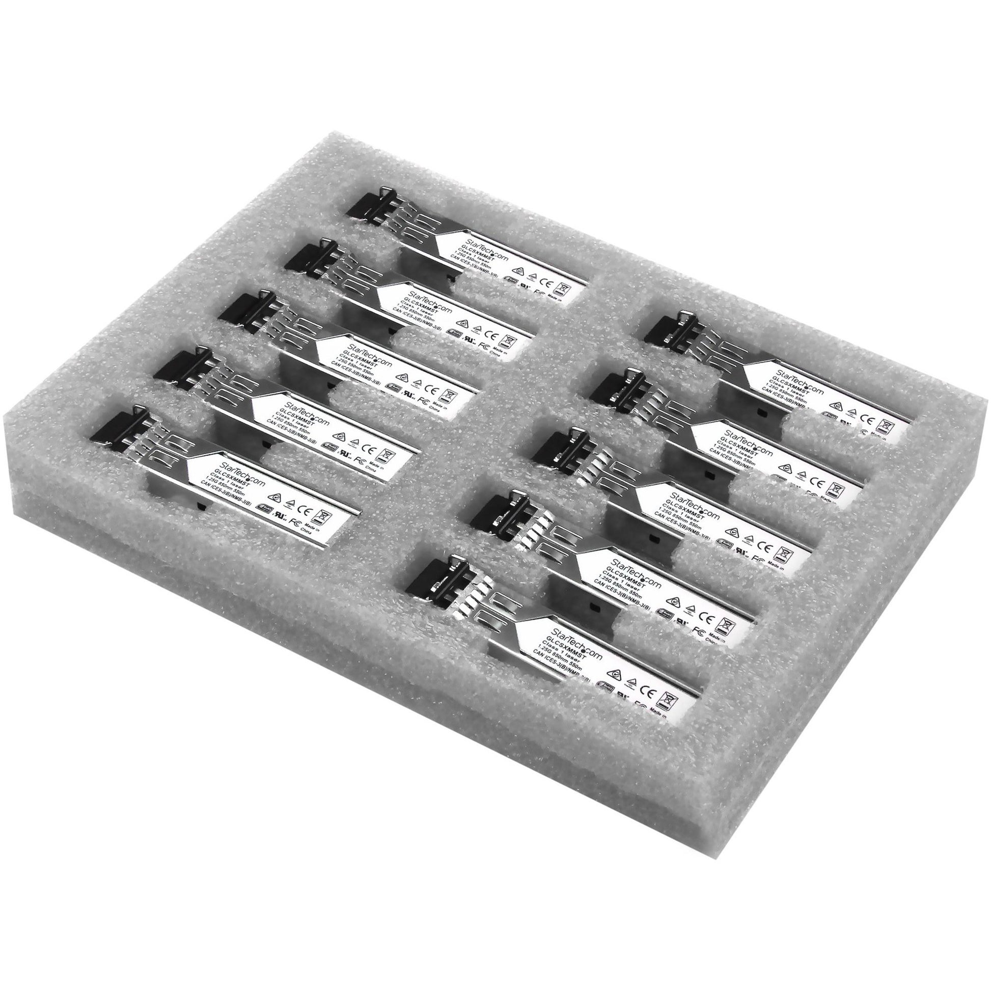 Main Image for StarTech Cisco GLC-SX-MM Compatible SFP Module 10 Pack - 1000BASE-SX - 1GbE Gigabit Ethernet SFP Multimode Fiber MMF Optic Transceiver
