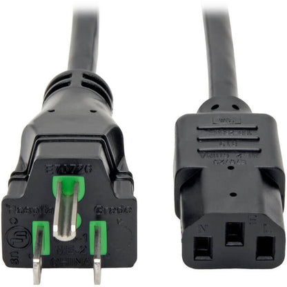 Main Image for Eaton Tripp Lite Series Hospital-Grade Power Cord, NEMA 5-15P to C13 - Green Dot, 15A, 125V, 14 AWG, 25 ft. (7.62 m), Black