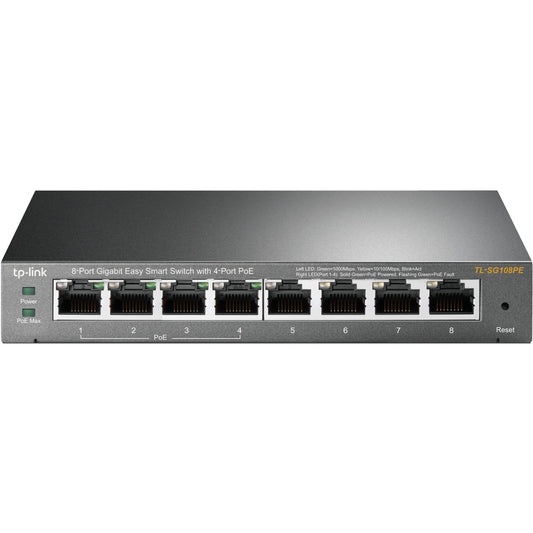 Main Image for TP-Link TL-SG108PE - 8-Port Gigabit Easy Smart Switch with 4-Port PoE