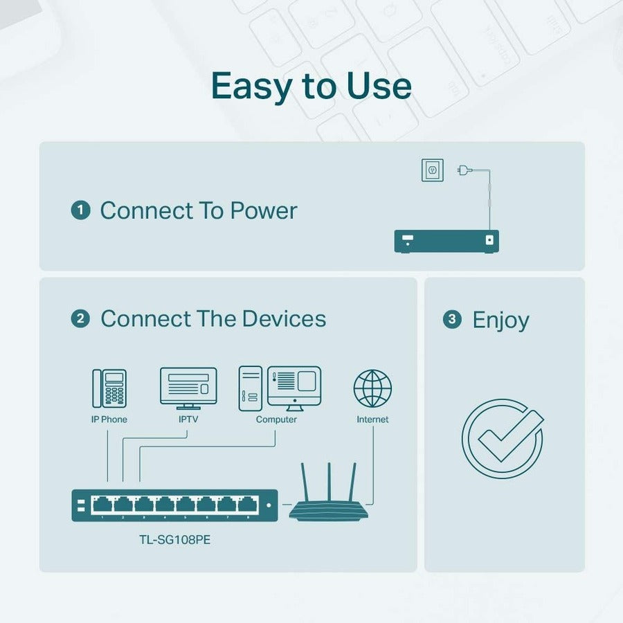 Alternate-Image6 Image for TP-Link TL-SG108PE - 8-Port Gigabit Easy Smart Switch with 4-Port PoE