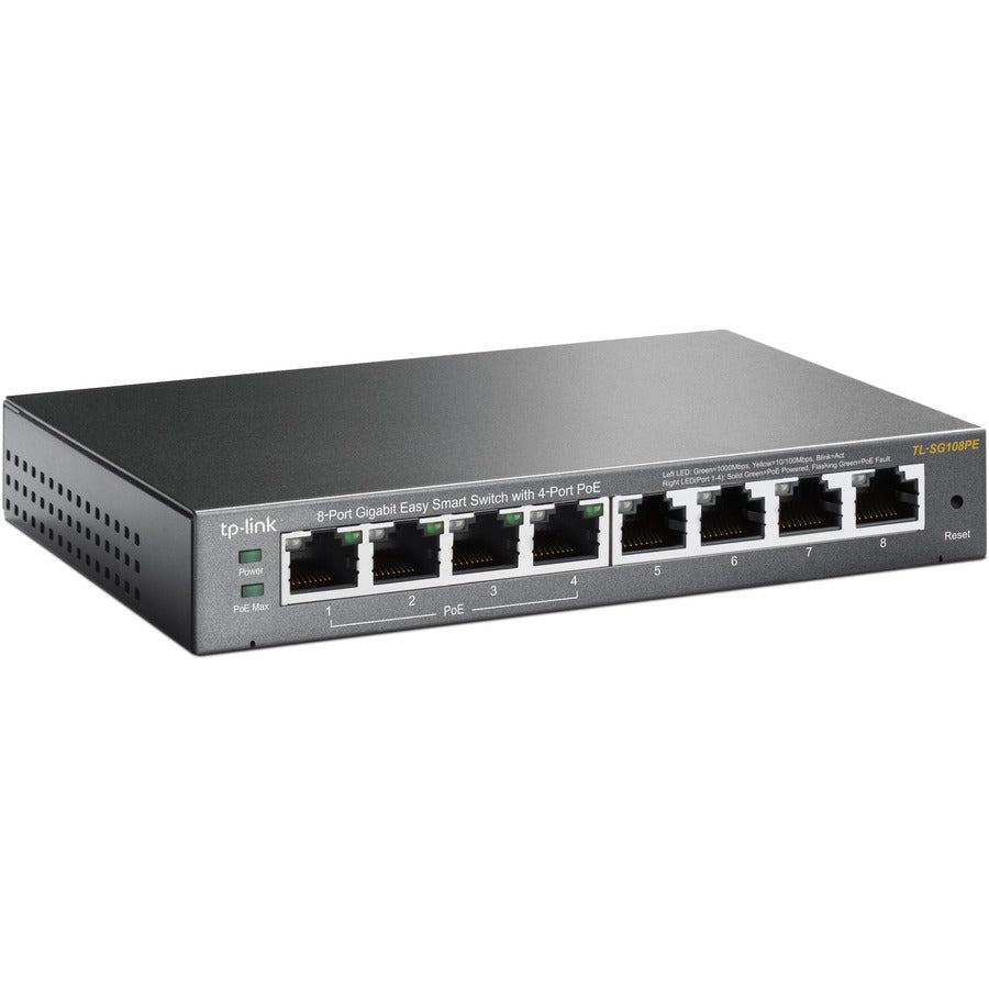 Alternate-Image1 Image for TP-Link TL-SG108PE - 8-Port Gigabit Easy Smart Switch with 4-Port PoE