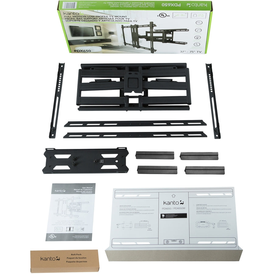 Alternate-Image8 Image for Kanto PDX650 Wall Mount for TV - Black