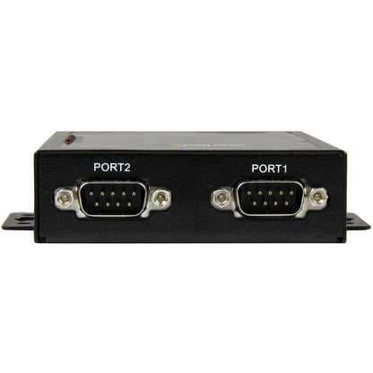 Rear Image for StarTech.com 2 Port Serial-to-IP Ethernet Device Server - RS232 - Metal and Mountable - Serial Device Server