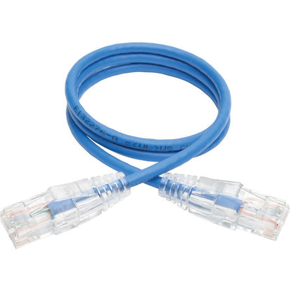 Front Image for Eaton Tripp Lite Series Cat6 Gigabit Snagless Slim UTP Ethernet Cable (RJ45 M/M), PoE, Blue, 2 ft. (0.61 m)