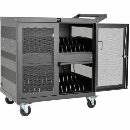 Alternate-Image1 Image for Eaton Tripp Lite Series Multi-Device Charging Cart, 32 USB Ports, iPad and Android Tablets, Wall-Mount Option, Black