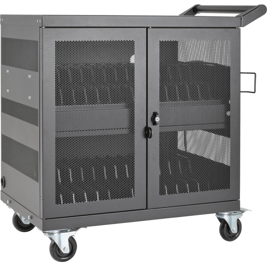 Front Image for Eaton Tripp Lite Series Multi-Device Charging Cart, 32 USB Ports, iPad and Android Tablets, Wall-Mount Option, Black