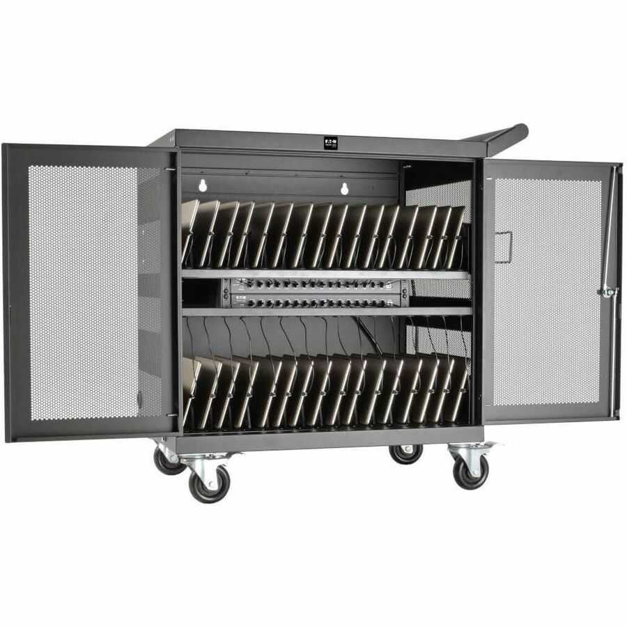 Alternate-Image4 Image for Eaton Tripp Lite Series Multi-Device Charging Cart, 32 USB Ports, iPad and Android Tablets, Wall-Mount Option, Black