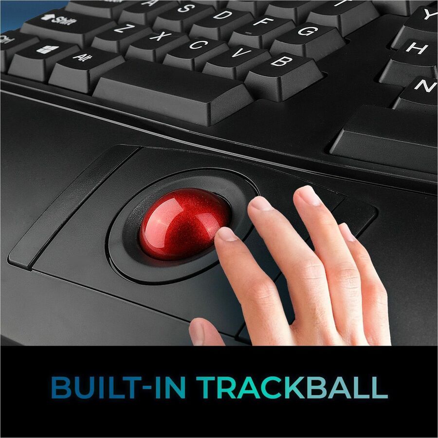 Alternate-Image3 Image for Adesso 2.4 GHz Wireless Ergonomic Trackball Keyboard
